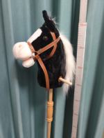 Export black single horse head sticks, children's rocking horse, wooden horse, plush toys, horse head sticks, props and music for Children's Day kindergarten thumbnail 6