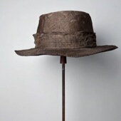 禾创社中性款 手工礼帽夏季 小众复古穿搭植物染草编草帽不规则帽子