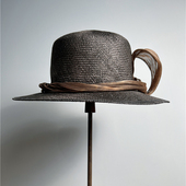 禾创社植物染高级色盆帽女士显脸小夏季 草帽手工草编超轻复古礼帽