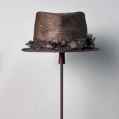 礼帽夏季 禾创社男士 款 复古穿搭植物染草编草帽小檐绅士日常爵士帽