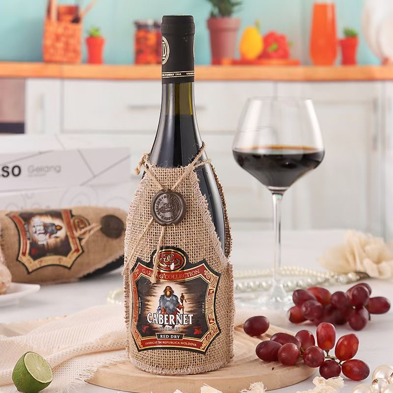 俄罗斯进口红酒麻袋片红葡萄酒半甜干红非灌装摩尔多瓦750ml