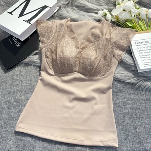 美体塑身衣磨毛保暖收腹塑形束腰文胸背心一体内衣女束身上衣显瘦