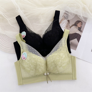 一体薄款BC乳胶杯女士内衣无钢圈大胸显小收副乳防下垂文胸罩2301