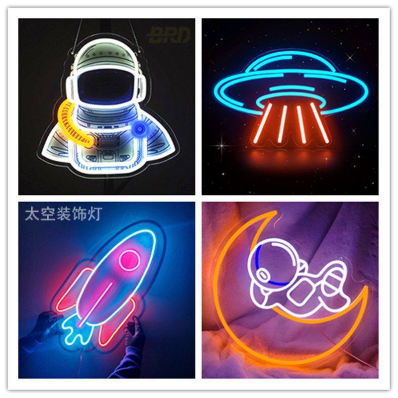 电竞房氛围灯太空人网红墙霓虹灯