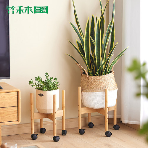 带轮落地可移动花架子