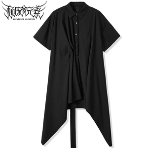 暗黑系蝙蝠衫个性不对称设计衬衫