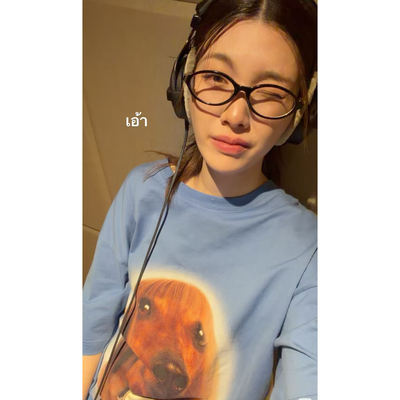 我们的秘密Lingorm邝玲玲同款狗狗宽松短袖T恤女纯棉夏季上衣服潮