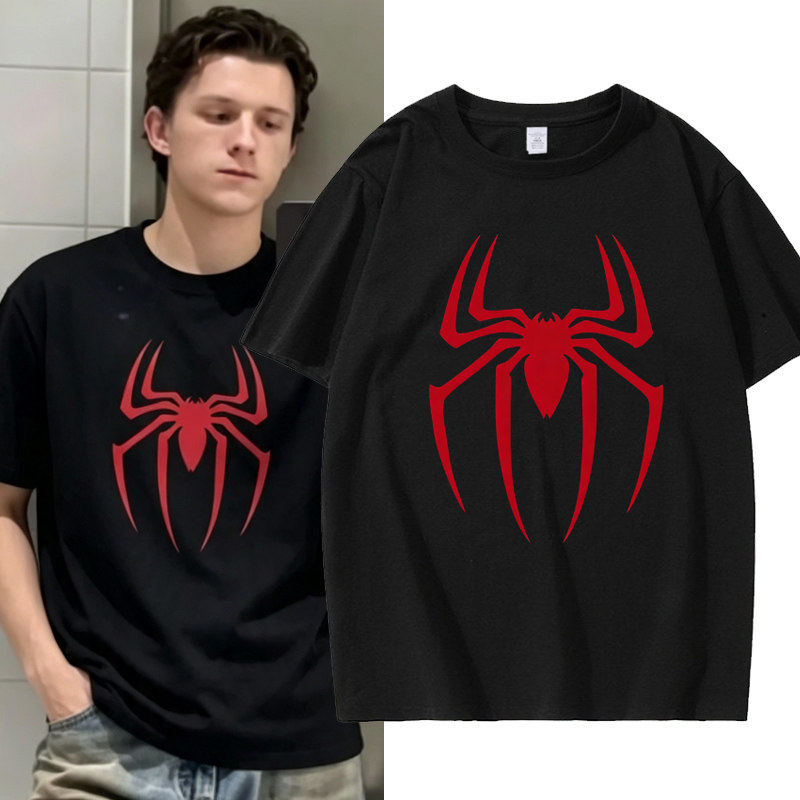 蜘蛛侠4崭新之日电影周边Spider-Man短袖T恤衫男女儿童纯棉半袖潮