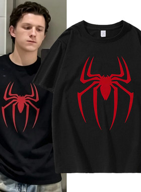 蜘蛛侠4崭新之日电影周边Spider-Man短袖T恤衫男女儿童纯棉半袖潮