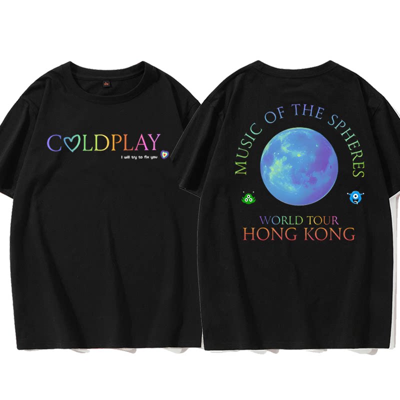 ColdPlay酷玩乐队英文t恤夏季2026音乐摇滚演唱会柔软短袖上衣潮图片