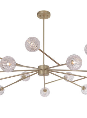 Hilton酒店工程灯香槟金16头水晶书房装饰照明灯简约大厅客厅吊灯