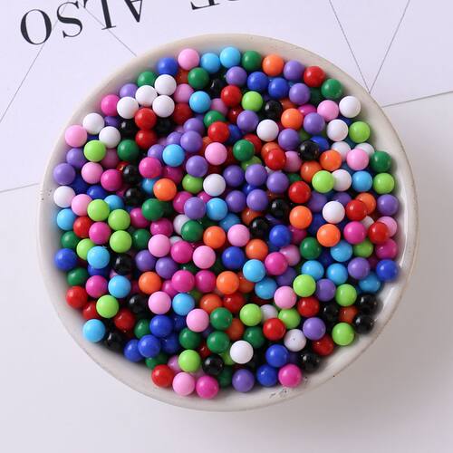 6mm无孔实心亚克力实色散珠圆珠