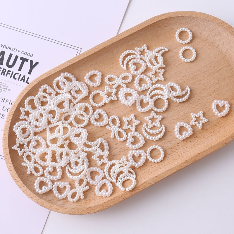 ABS仿珍珠镂空米白饰品配件珠子