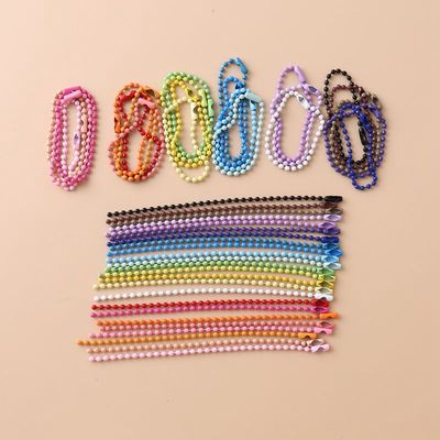 彩色金属烤漆链条波珠链吊牌链