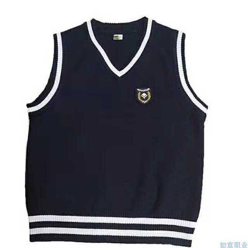 南宁校服针丝背心马甲英伦小学中学生校服