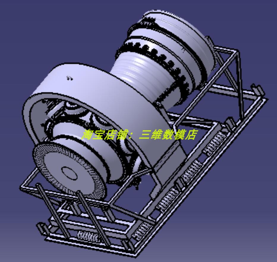 飞机燃气轮机3D三维几何数模型吊架子涡轮喷气式航空发动机引擎