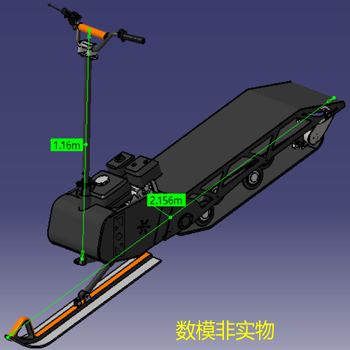 小型雪地履带式摩托滑板车自行车3D三维几何数模型链条stp齿轮CAD