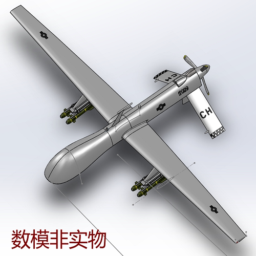 掠夺者固定翼无人机uav曲面造型3d三维几何数模型solidworks图纸