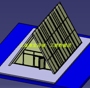 三角形状房屋 帐篷屋子钢架框架骨架外观结构 3D三维几何模型数模