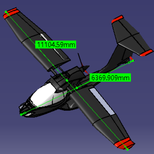 双座6米小型飞机客机3D三维几何数模型螺旋桨飞机Solidworks图纸