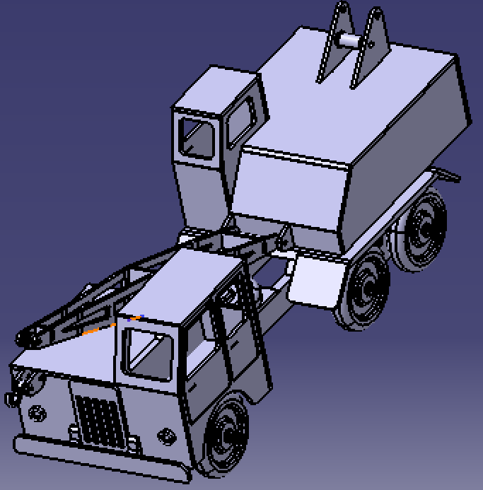 42厘米起重机玩具卡车汽车三维几何数模型3D打印素材Catia含参stp