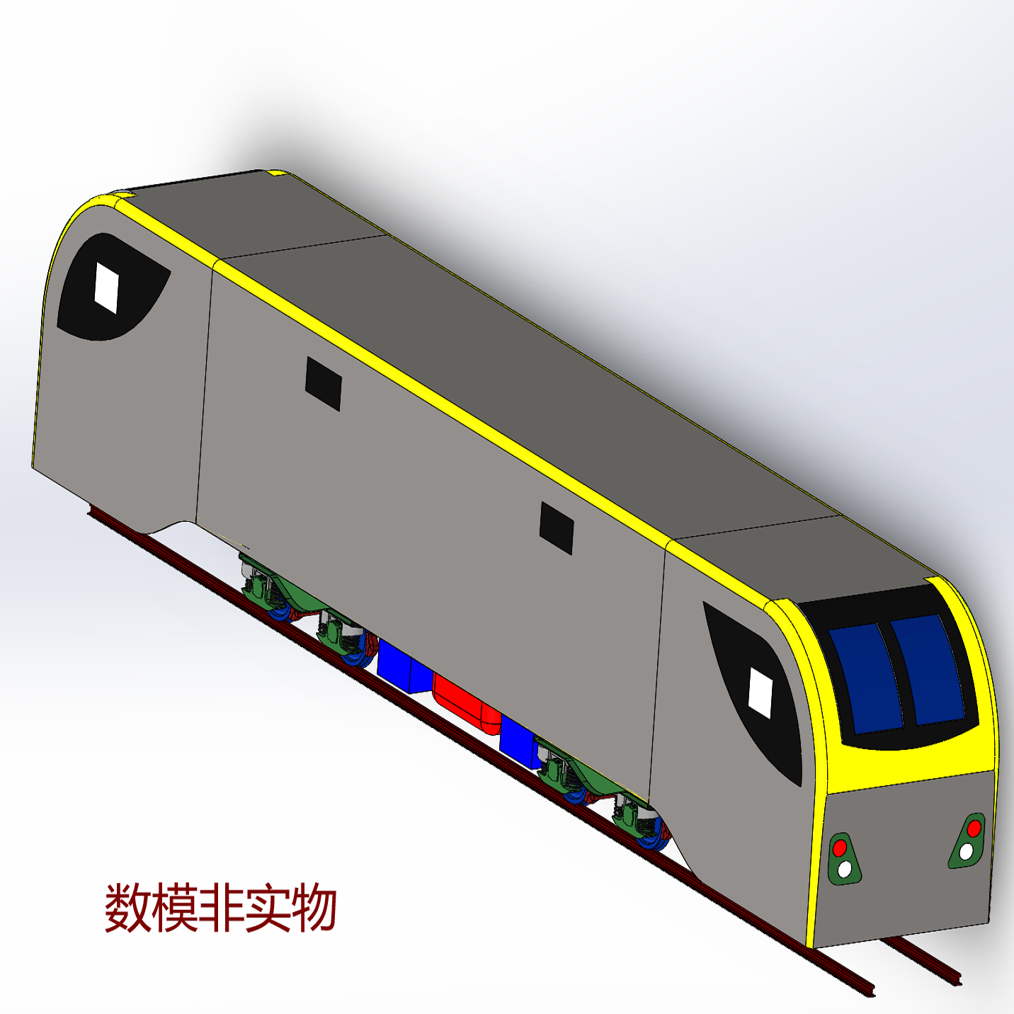 火车厢动车头3D三维简化几何数模型列车箱铁轨铁路Solidworks图纸