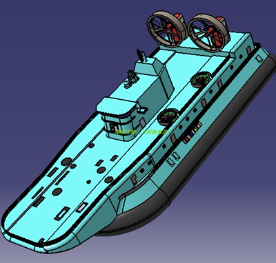 17米气垫船运输艇外观曲面3D三维几何数模型1:10缩小Solidworks