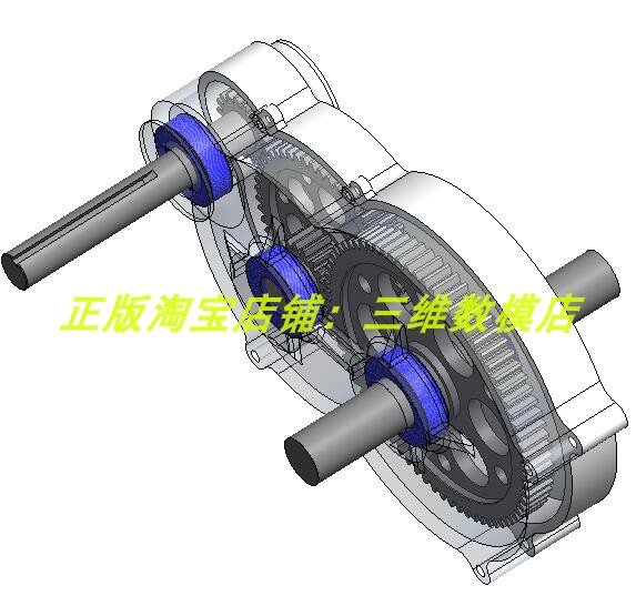 双极减速器两级变速箱 齿轮箱Solidworks含参 3D打印三维几何模型