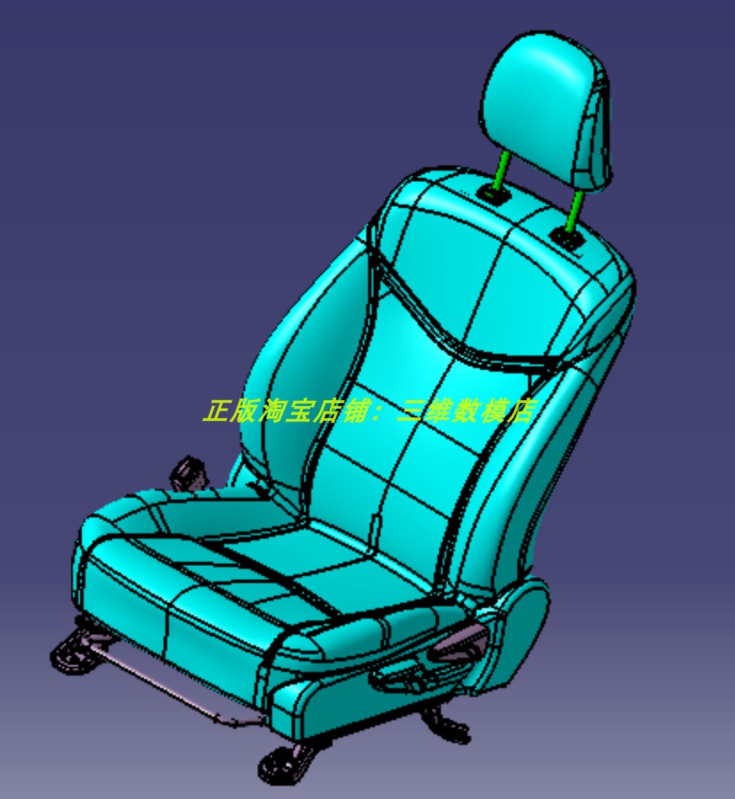 轿车汽车主副驾驶员座椅子骨架3d三维模型 几何数模丰田普锐斯stp