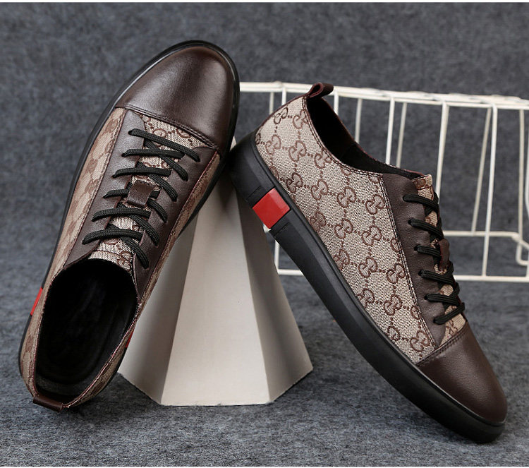 2018秋季男鞋真皮时尚韩版板鞋平底休闲皮鞋
