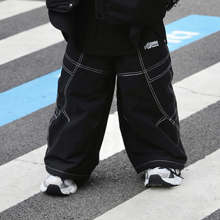 Jimmy妈童装【潮童硬核】冬新款儿童设计师款白线加绒直筒裤长裤