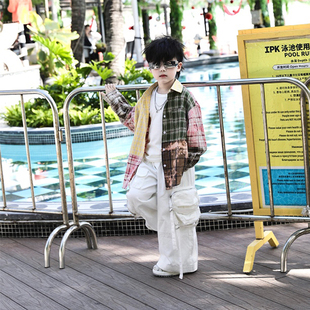 Jimmy妈童装 春季 ·多色格子拼接衬衫 防晒衣外套 春日格调