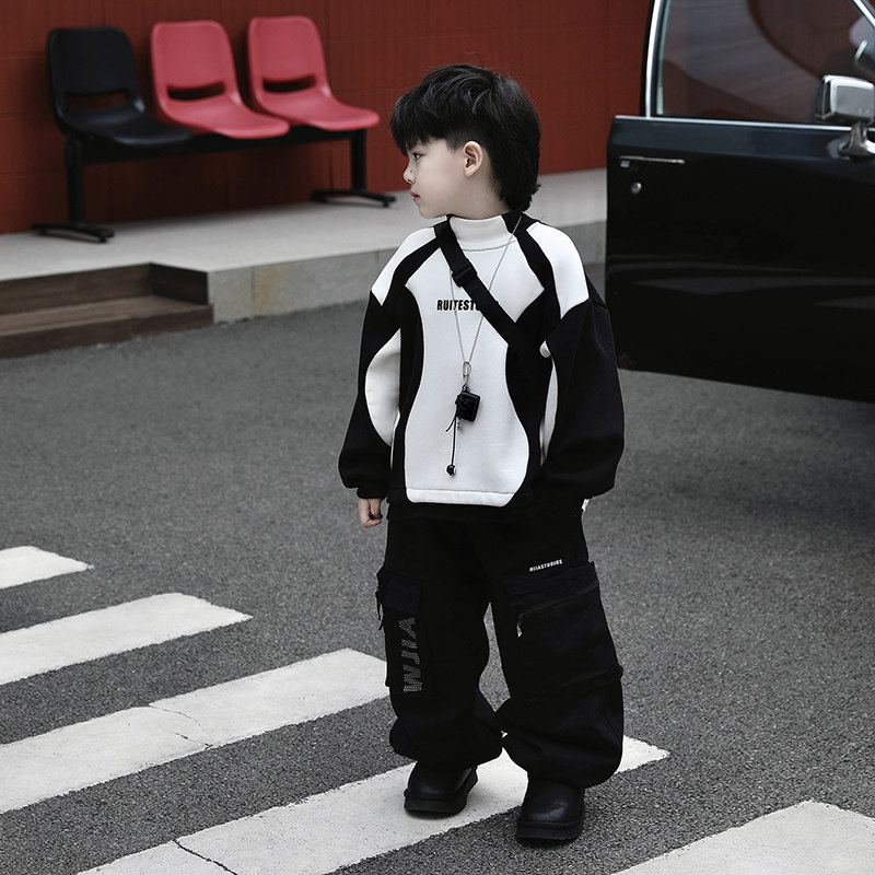 Jimmy妈童装【百搭神器】儿童加绒高领拼接卫衣打底衫,童装/婴儿装/亲子装,卫衣/绒衫,淘宝优惠券,粉丝福利购,淘宝优惠卷