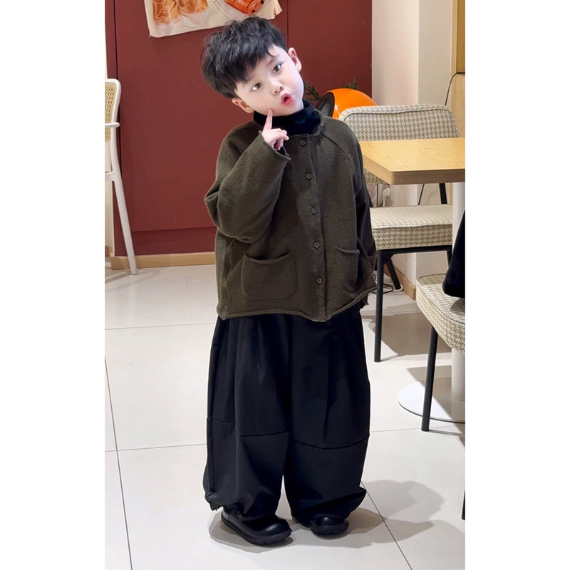 Jimmy妈童装【自由切换 秋季新款儿童咸菜绿复古简约毛衣开衫外套,童装/婴儿装/亲子装,毛衣/针织衫,淘宝优惠券,粉丝福利购,淘宝优惠卷