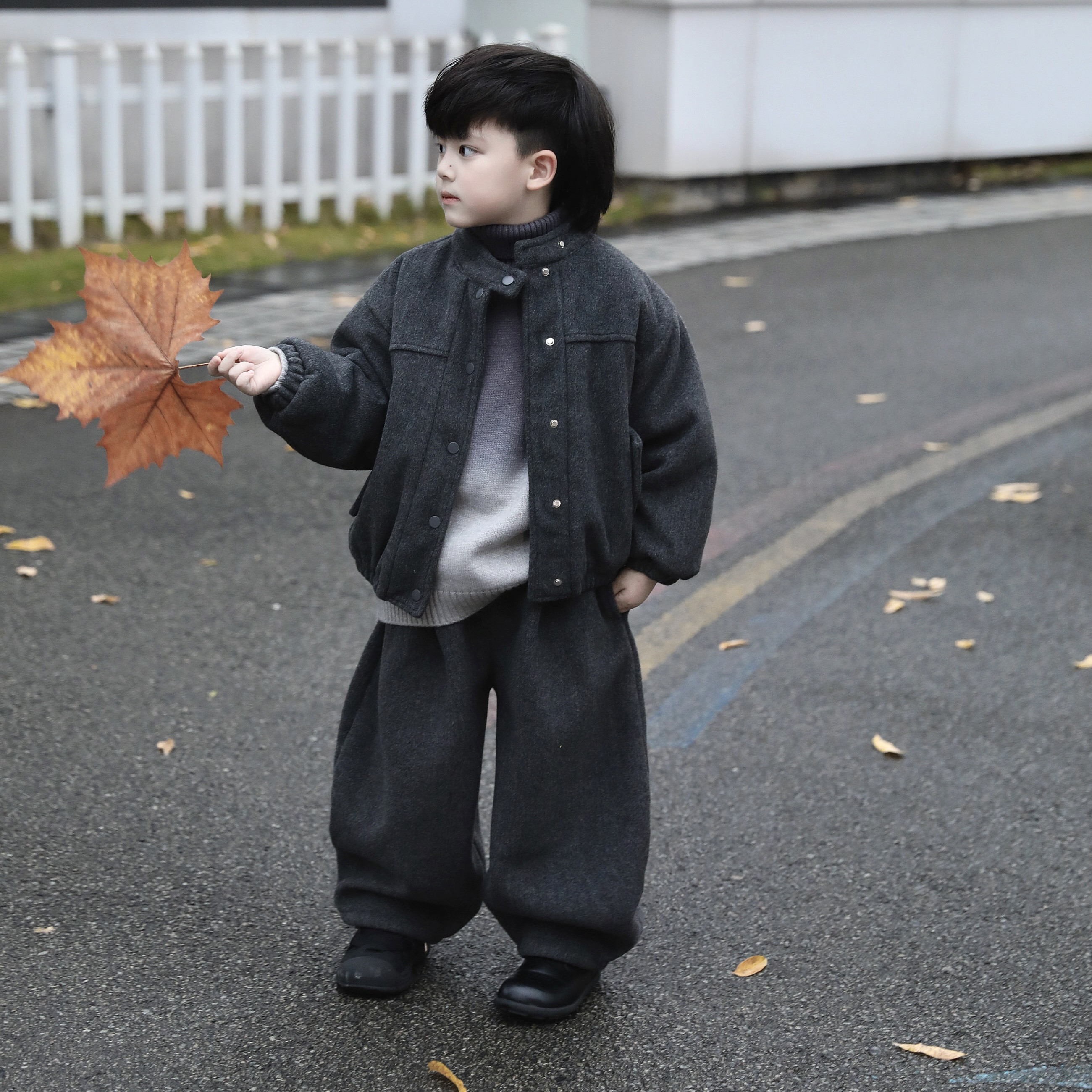 Jimmy妈童装【极简刚需】冬季新款儿童呢子夹棉开衫外套长裤套装,童装/婴儿装/亲子装,套装,淘宝优惠券,粉丝福利购,淘宝优惠卷