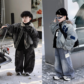 冬新款 Jimmy妈童装 绒化入冬 儿童牛仔外套羊羔毛加厚保暖上衣