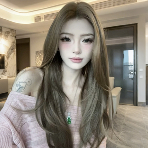 尚蔻青木亚麻灰棕色高层次长直发