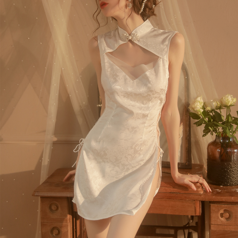 性感睡衣旗袍复古新中式开衩制服