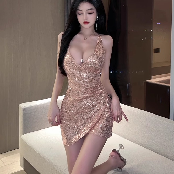 性感内衣亮片V领吊带夜店风
