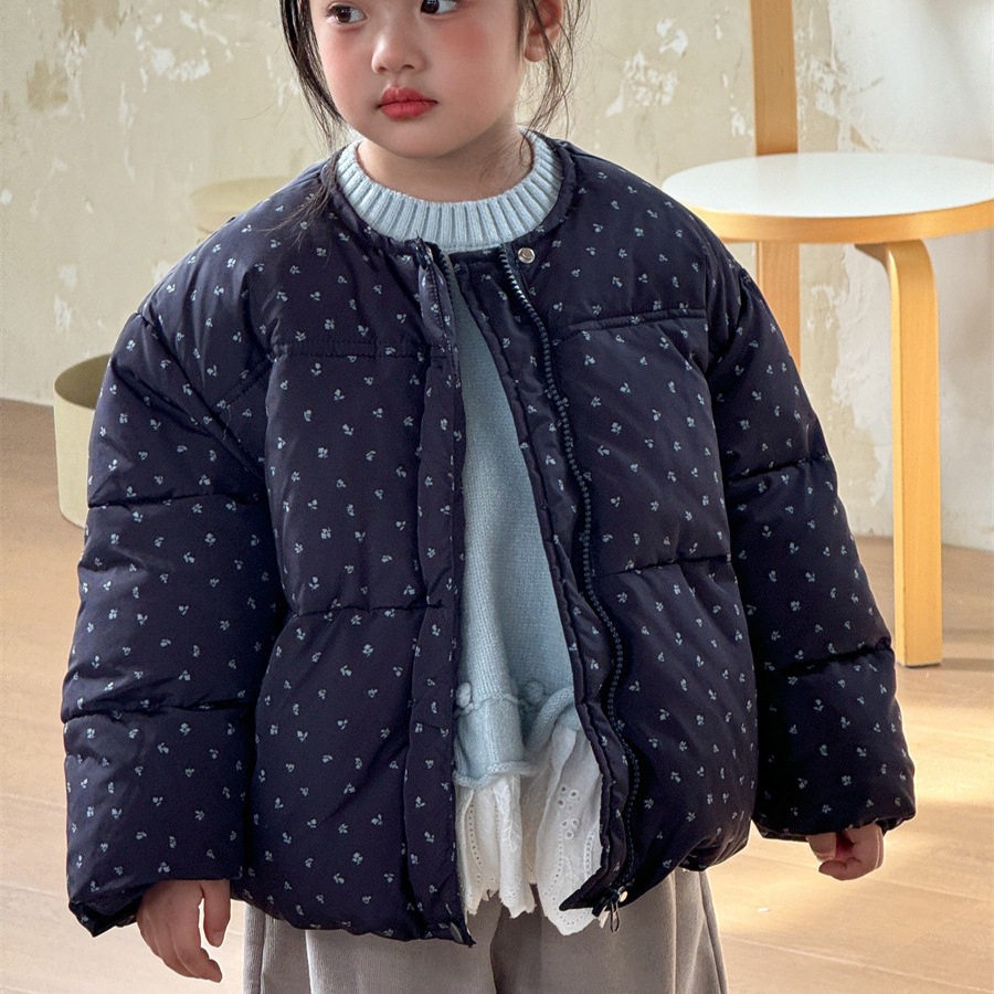童棉衣莱抱抱2025冬季新品韩版森系女童小清新宽松女童碎花棉服