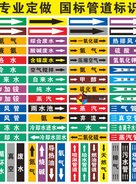 反光管道标识|管道标贴标签|流向箭头标/工厂车间箭头胶带贴定制