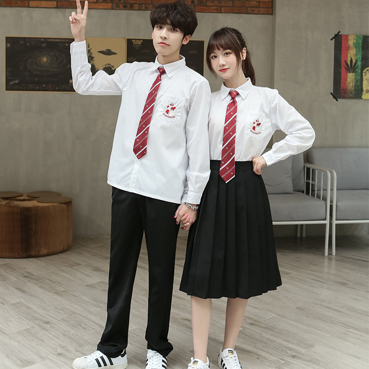网红韩版学生装绣花毕业裙子校服