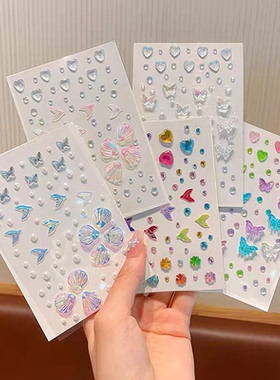 脸上贴花蝴蝶结装饰品眼角脸布贴