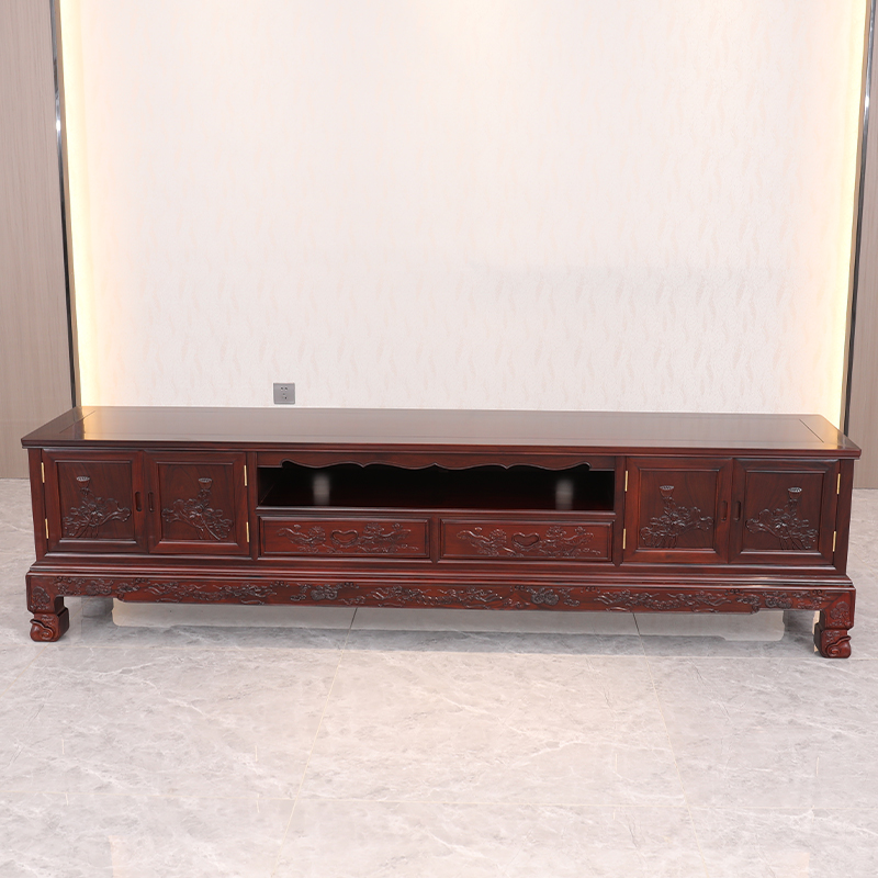 东阳红木家具绒毛黄檀红木电视柜