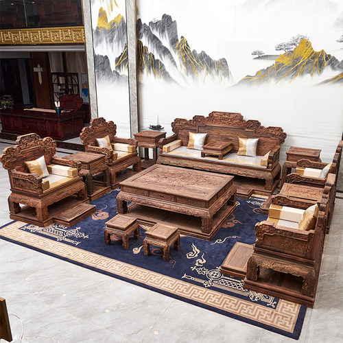 印尼黑酸枝沙发阔叶黄檀红木沙发