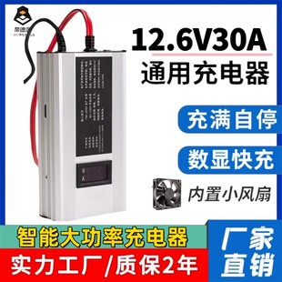 大功率数显12V三元聚合物锂电池充电器3串18650 12.6V10A20A11.1V