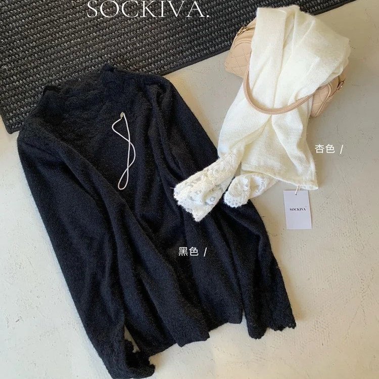 蕾丝拼接半高领内搭打底衫 日常基础色系 搭配毛衣 大衣 外套