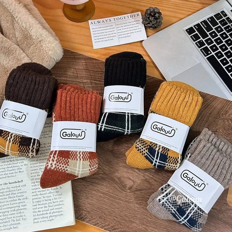 5双29.9复古情侣巨厚羊绒毛圈袜 男女同款特厚加绒 抗寒零下10度