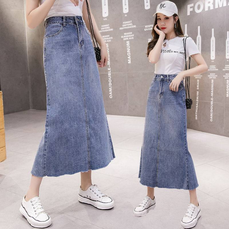 2020 new pattern Spring and summer cowboy skirt Versatile leisure time Flash Split ends Package hip fish tail Step longuettein the Women's clothing/Boutique , Skirts  category - from Buy2taobao.com to provide professional Taobao agent buy service
