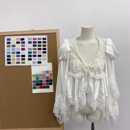 Chlo*蕾丝量10m重工手工抽褶